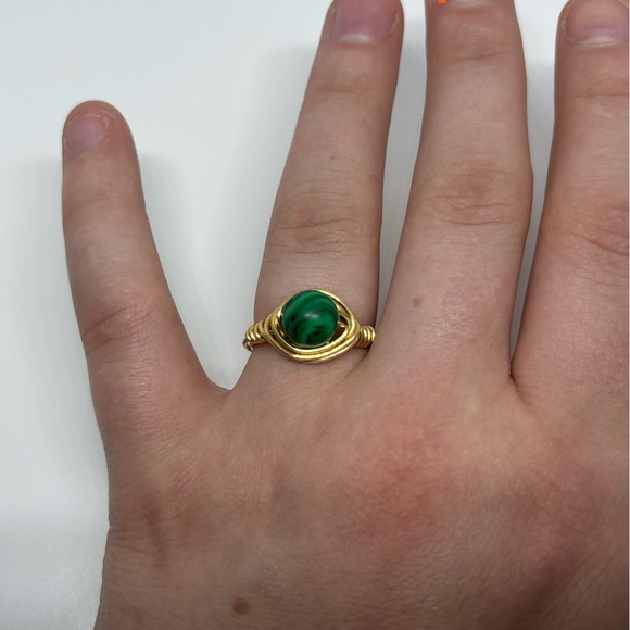Malachite- Heart Healing, Handmade, Wire Wrapped, Fidget Ring, Anxiety Ring - Picture 7 of 12